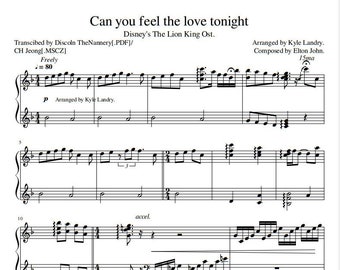 Elton John - Can you feel the love tonight, The Lion King (Piano Sheet Music) PDF