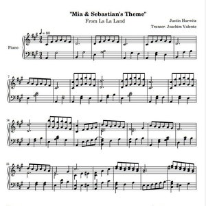 La La Land - Mia and Sebastian's theme (Piano Sheet Music) PDF