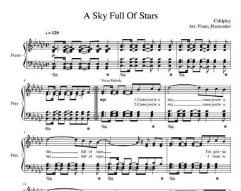 Coldplay - A Sky Full Of Stars (Piano Sheet Music) PDF