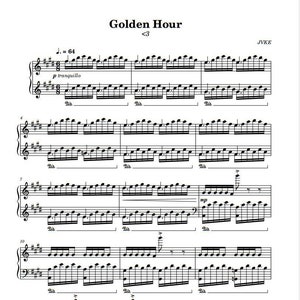 JVKE - Golden Hour (Piano Sheet Music)PDF