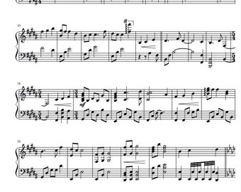 John Powell - Vuelo romántico (De Cómo entrenar a tu dragón) / Partitura para piano; PDF