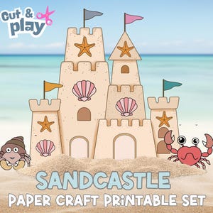 Build a Sandcastle Coloring Pages, Summer Coloring Pages, Cut and Paste, Beach Craft