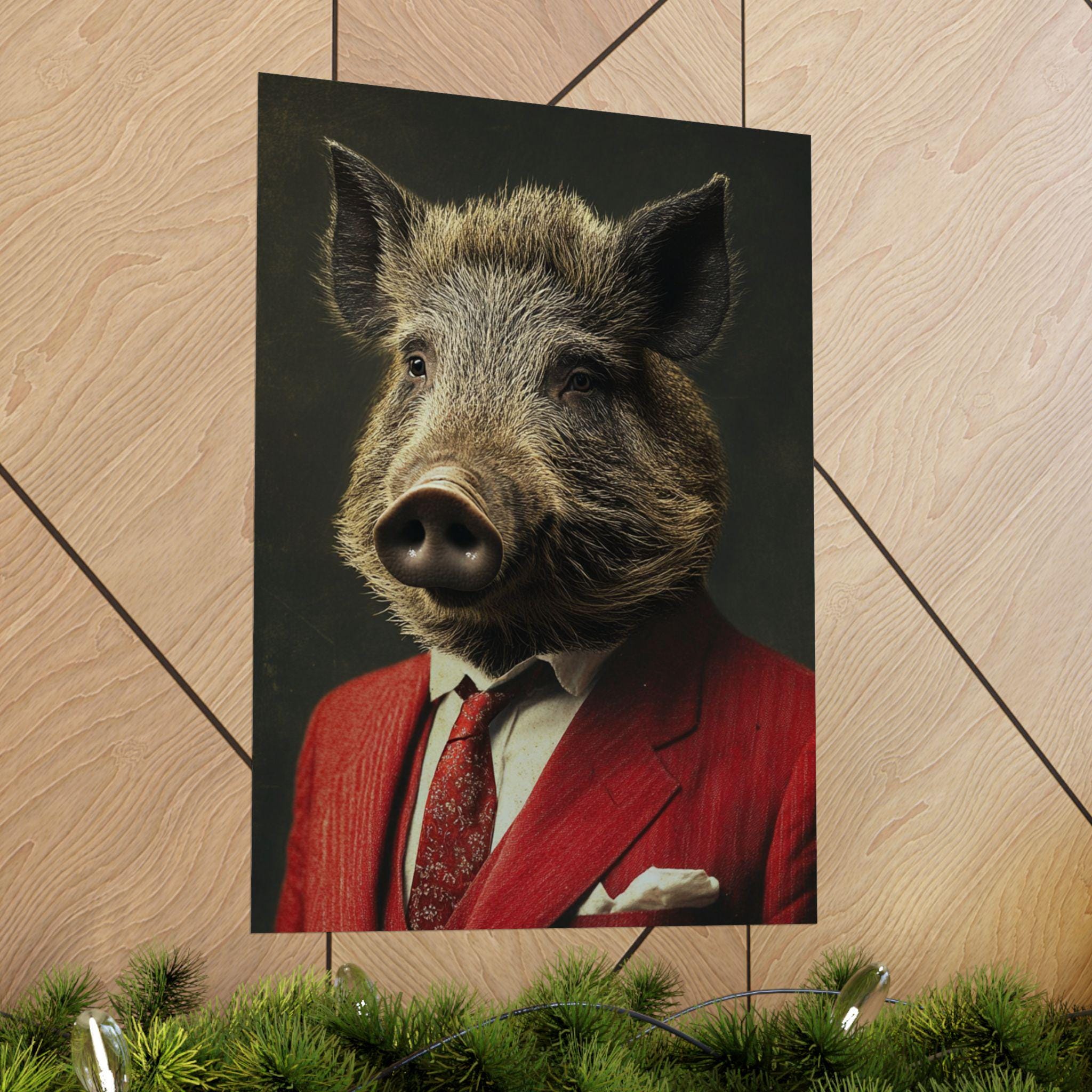 Razorback in Suit Art Print: Arkansas Mascot Poster - Etsy