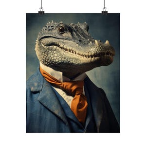 Alligator in suit, Animal Art, Sports Art, Florida, Gators, Wall Art, Home Decor, Sports Decor, Football, Zoo, Fan Art