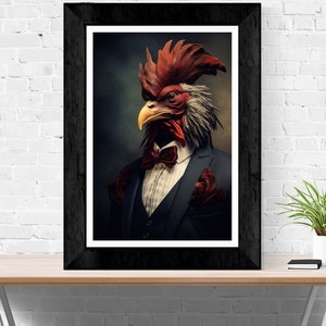 Gamecock in a Suit, Rooster, Chicken, Wall art, Sports Art, Fan Art, Sports Decor, Football, South Carolina, SC, Gamecock Art, USC Gamecocks