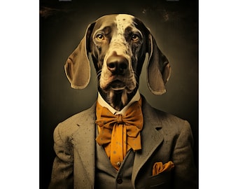 Dog in Suit, Tennessee, University of Tennessee, Smokey, Wall Art, Sports Decor, Football Art, Mascot Art,