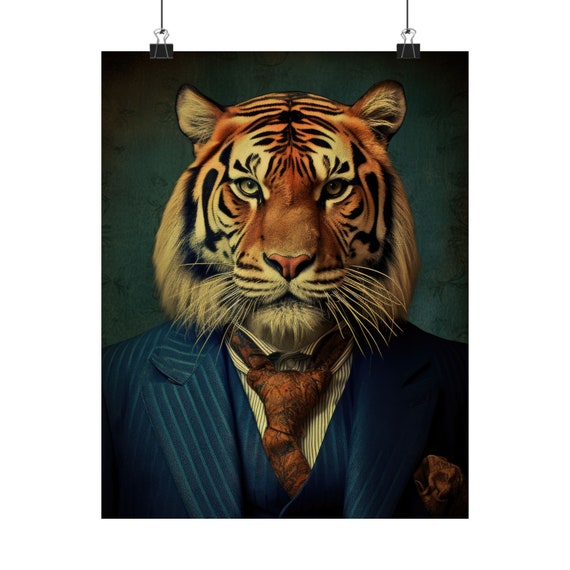 Wild Orange Tiger Stripe Faux Tie Suspender Look Wild Orange Tiger Stripe Faux Tie Suspender Look