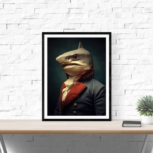 Landshark in a Vintage Suit, Ole Miss, Mississippi, Wall Art, Sports Decor, Fan Art, Mascot Art, Landsharks, Tony the Landshark, Football,