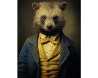 Wolverine in a Suit, University of Michigan, Wolverines, Wall Art, Animal Art, Sports Decor, Mascot Art, Sports Decor, Michigan Wolverines