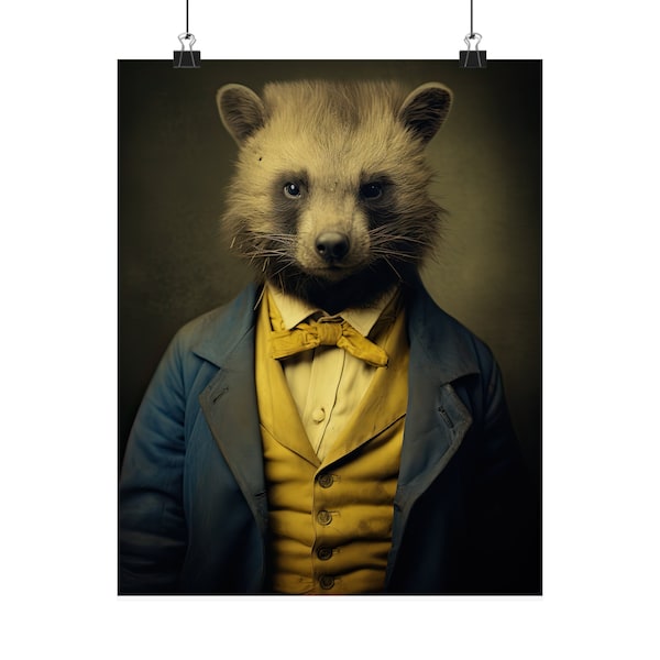 Wolverine in a Suit Art Print: University of Michigan Mascot Decor