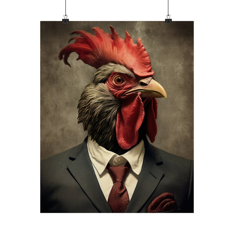 Gamecock in a Suit, Fan Art, Animal Art, Sports Art, Sports Decor, Home