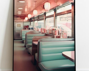 Retro Diner Photography Print: 60s American Diner Photo Art