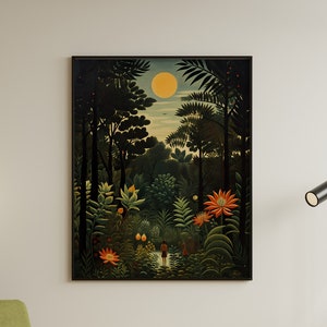 Junge im Wald - Henri Rousseau Style Poster | Dschungel Vintage Poster, Rousseau Forest Art