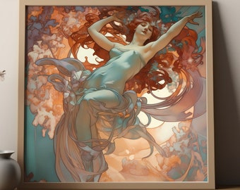Jugendstil Poster - Fly Away - Alphonse Mucha | Art Nouveau Print