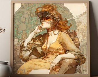 Póster Jugendstil - Pensador - Alphonse Mucha