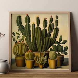Cactus Vintage Art Painting - Henri Rousseau - Poster, henri rousseau paint