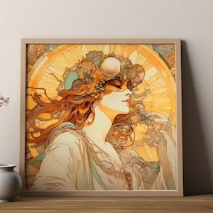 Alphonse Mucha Phoenix Art Nouveau Poster: Vintage Canvas Print
