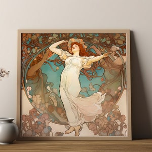 Jugendstil Poster - Frühlingsfrau - Alphonse Mucha