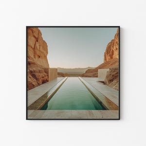 Piscine dans le désert | Impression d'art sur toile photographique | Posters encadrés