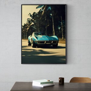 affiche de route de Corvette | Photographie de voiture