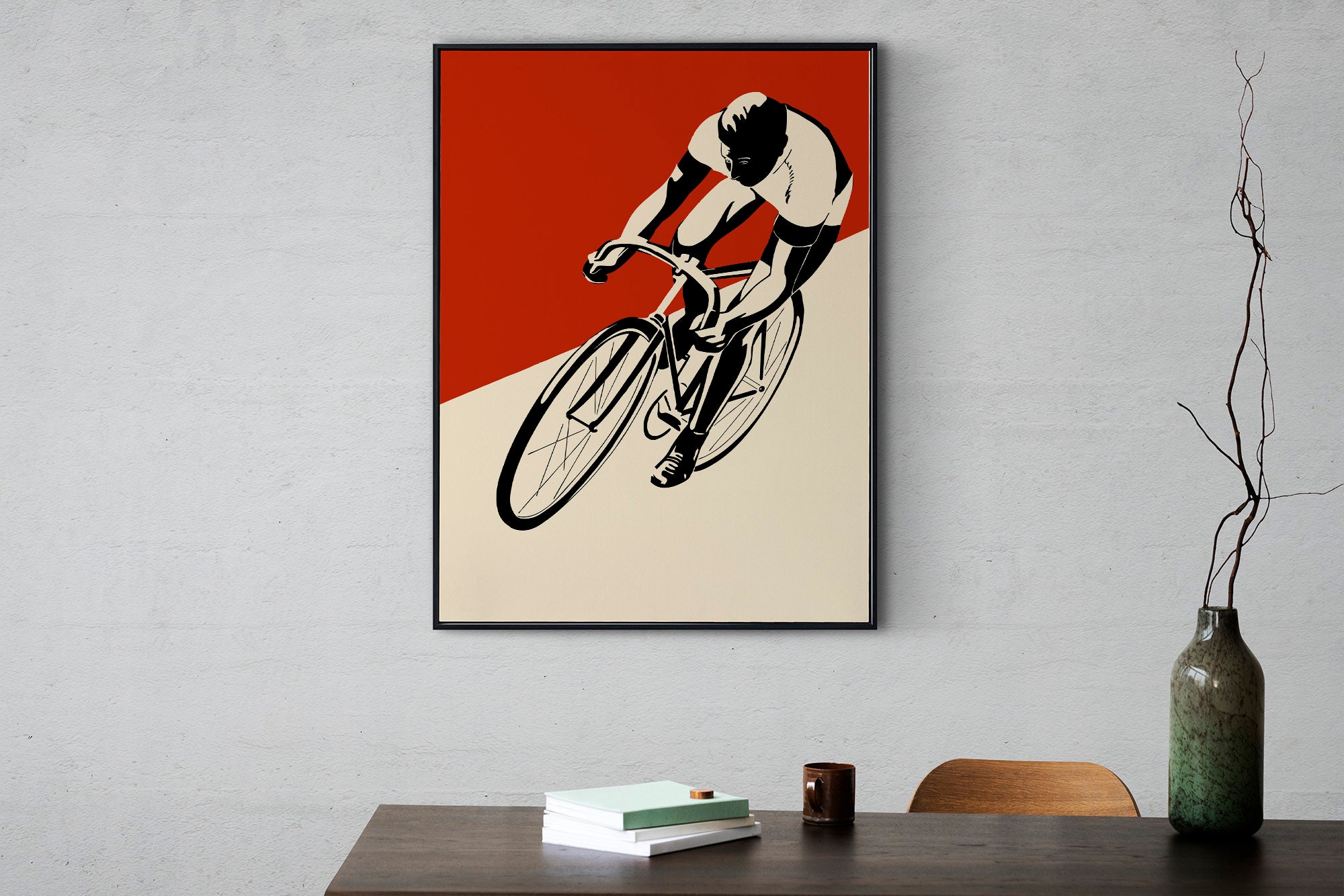 Vintage Bike Race Poster Retro Aesthetic Cycling Art Tour De France Tribute Etsy