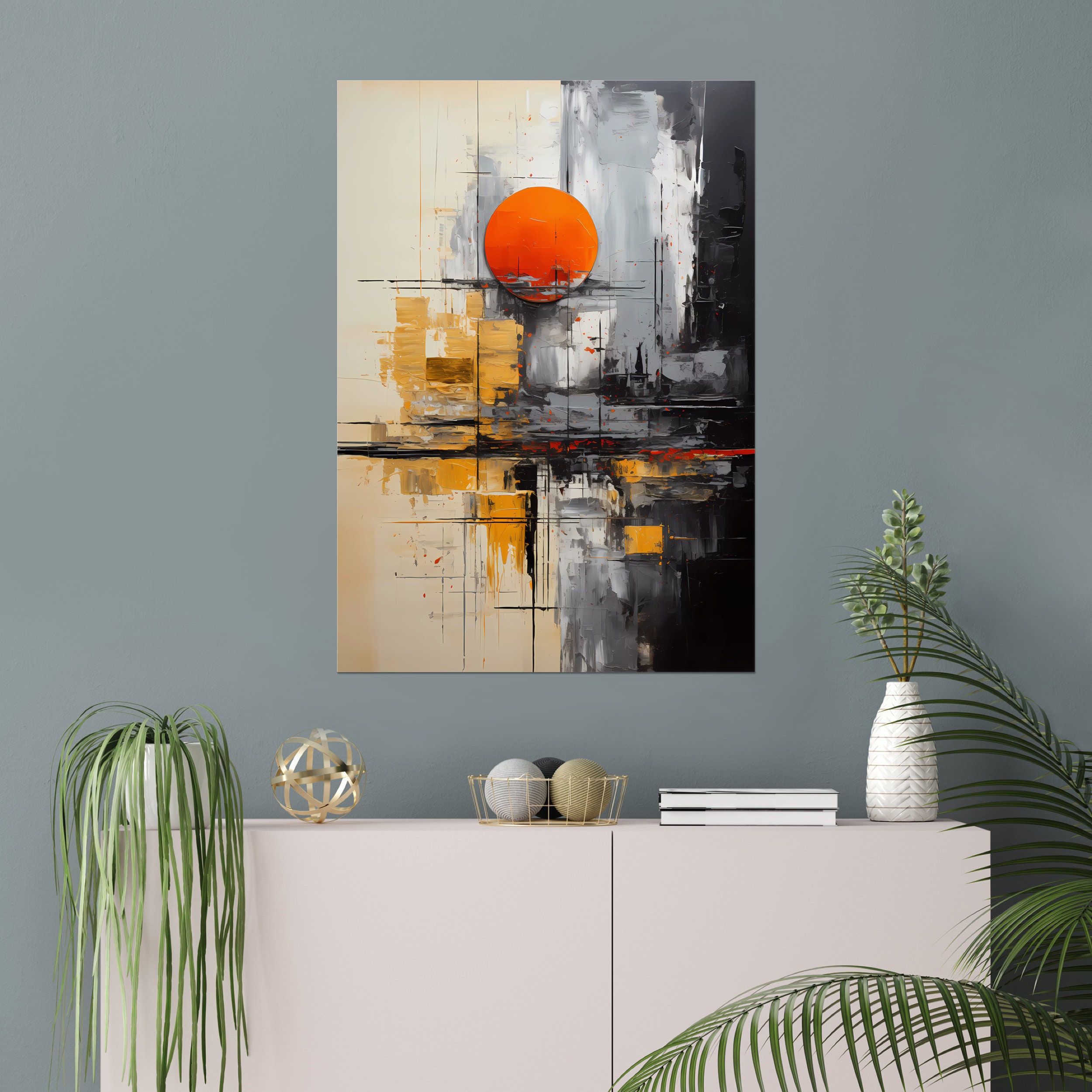 Red Moon Abstract Red Moon Abstract Oil Painting Art Gallery Poster - Etsy