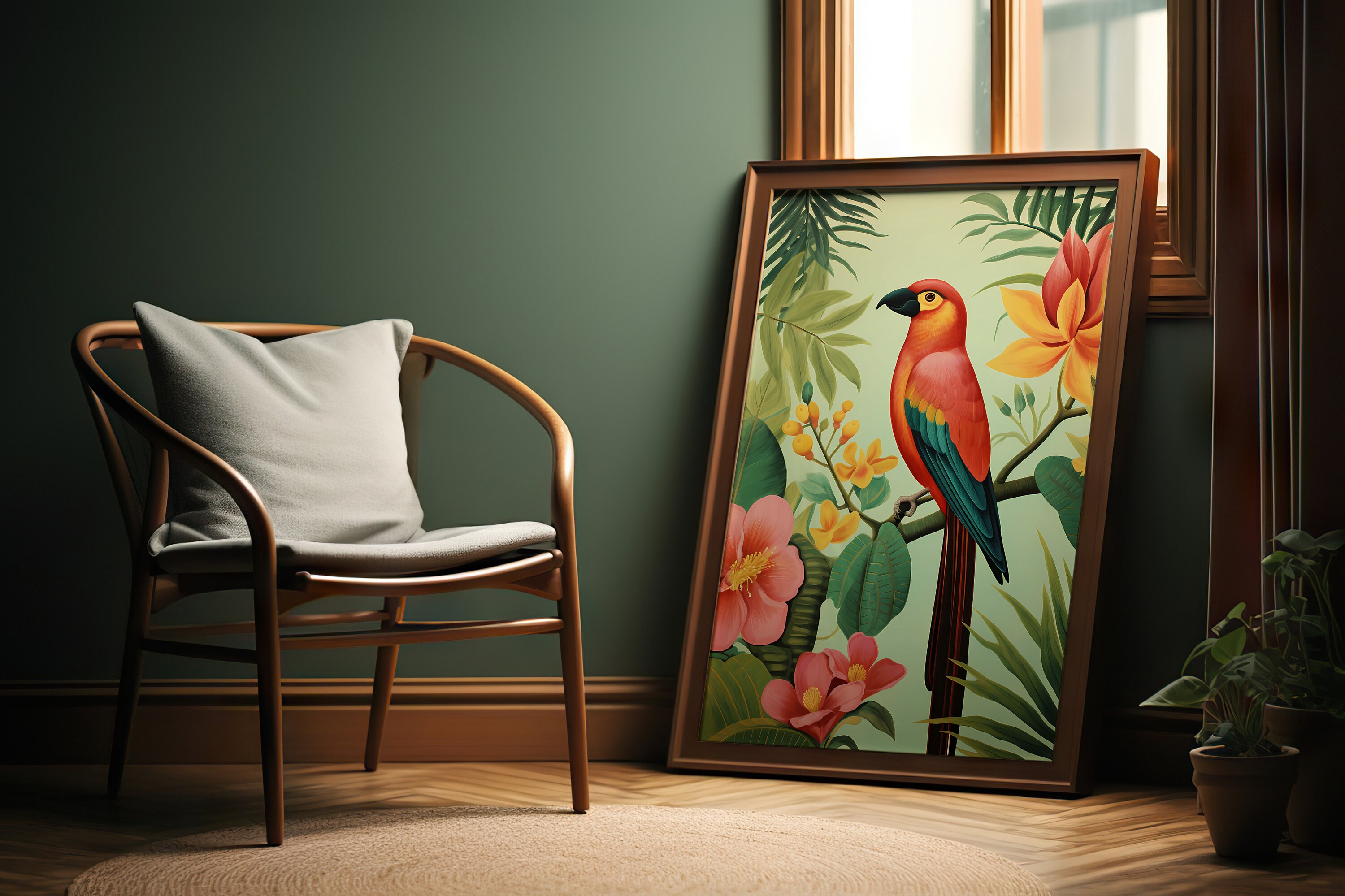 Galerie tropicale Henri Rousseau / lot de 2 oeuvres d'art