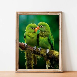 Amore per i pappagalli / Poster per uccelli tropicali / Galleria massimalista / Poster per uccelli / stampabile / Download immediato