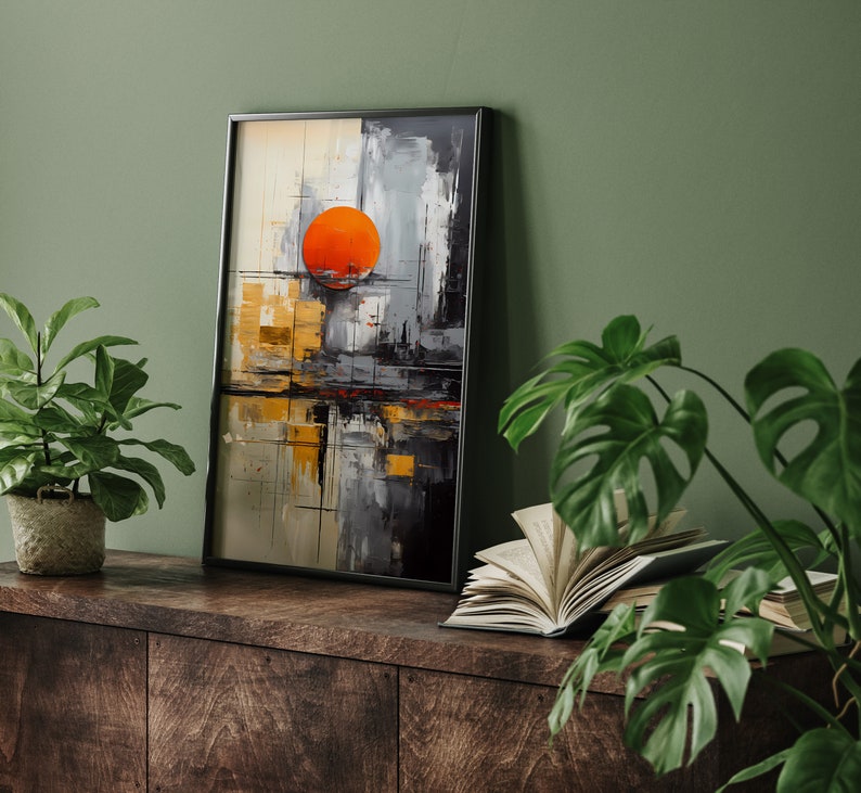 Red Moon Abstract Red Moon Abstract Oil Painting Art Gallery Poster - Etsy