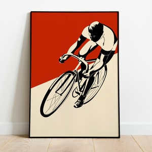 Vintage Bike Race Poster: Retro Aesthetic Cycling Art & Tour de France Tribute