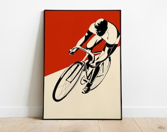 Póster de carrera de bicicletas vintage: arte ciclista estético retro y tributo al Tour de Francia