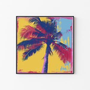 Palmier pop art style Andy Warhol | Toile botanique d'art moderne | Sommerurlaub
