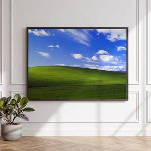 Póster artístico para fondo de escritorio de Windows XP, imagen de paisaje de pradera y naturaleza