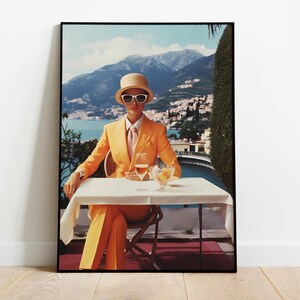 Lago di Como - Retro Fashion Shot / Poster fotografico / Poster di copertina di Vogue / Arte scaricabile