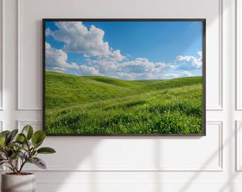 Poster Windows Desktop Background Bliss Hill Landscape Art Print Wall Decor