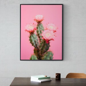 Rose cactus | Poster grand format | Couleurs pastel | Photographie de cactus