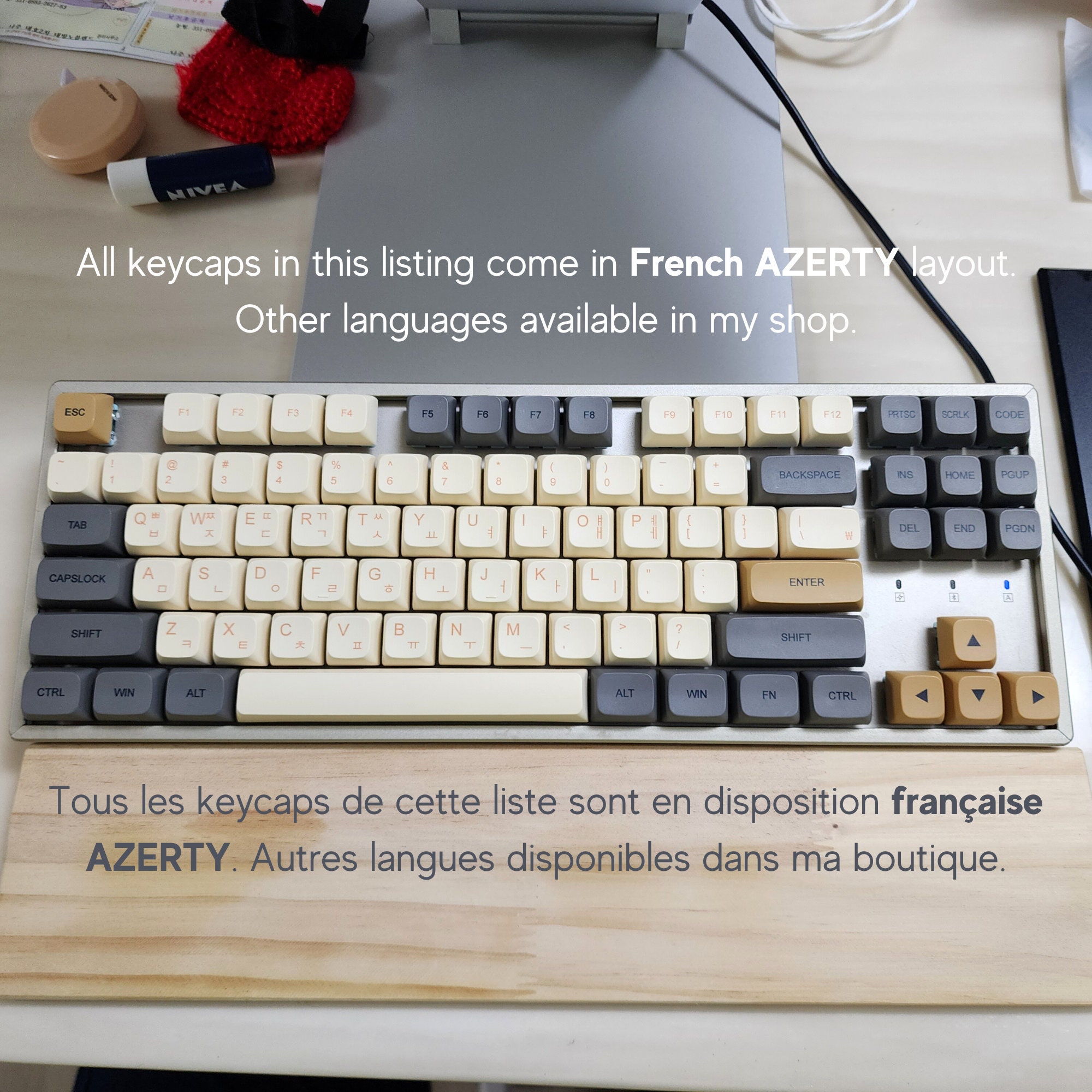 Français Keycaps AZERTY Key Caps Set FR ISO Matcha Green Etsy France