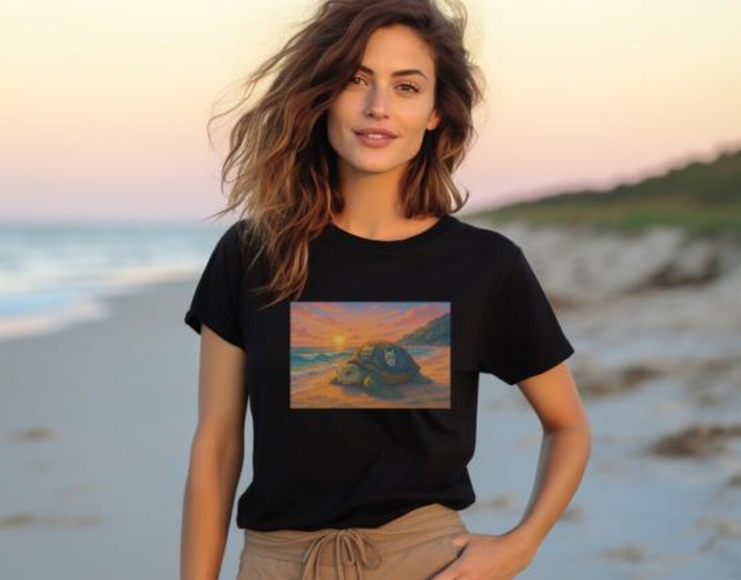 Beach T-Shirt in Burnt Orange with Rubber Turducken by Castaway Clothing main image 1