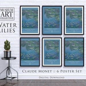 Water Lilies by Claude Monet - 1906 - 6 Poster Set - Digital Download