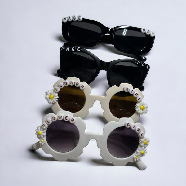 Gafas de sol personalizadas para niña de las flores o paje, regalo de boda