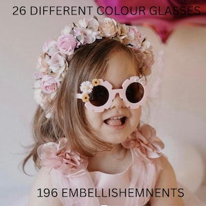 Occhiali da sole personalizzati per bambini / occhiali da sole personalizzati con fiori per bambine / damigella d'onore / occhiali da sole personalizzati per bambini / bomboniere / due