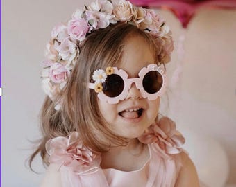 Personalised children&#39;s sunglasses | personalised girls flower sunglasses | flower girl | personalised kids sunglasses | party favours/two