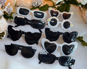 Óculos de sol personalizados para casamento, óculos de sol brancos, óculos de sol pretos / aniversário / despedida de solteira / florista / óculos de sol infantis / lembrancinhas de casamento