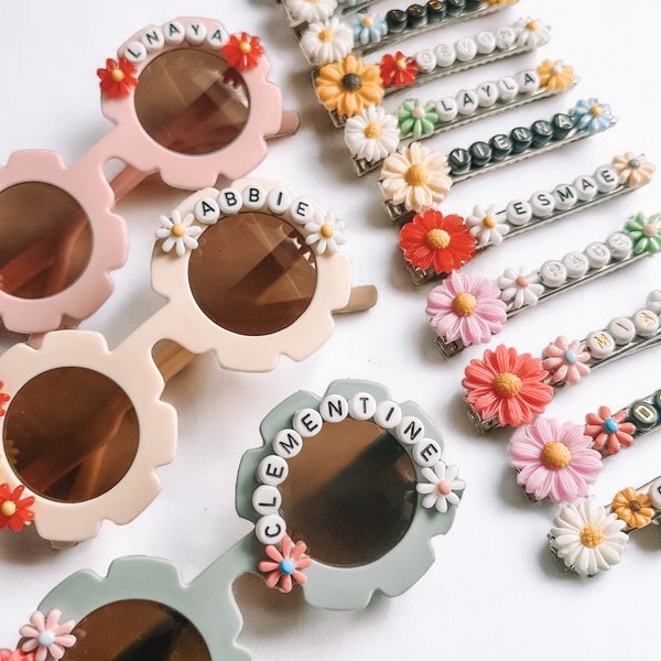 Personalised children's sunglasses  | personalised girls flower sunglasses | flower girl | personalised kids sunglasses | party