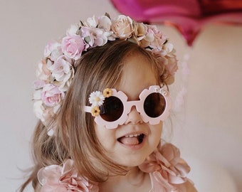 Personalised children's sunglasses | personalised girls flower sunglasses | flower girl | personalised kids sunglasses | party favours/two