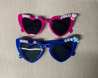 Gender Reveal Heart Shaped Sunglasses Party Favors Set of 40 Amazon.com: Geopty 12 Pack Gender Reveal Decor Glasses Bulk  main image 3