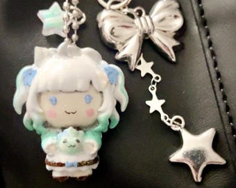 Mint Fantome Handmade Keychain Charm, Indie VTuber