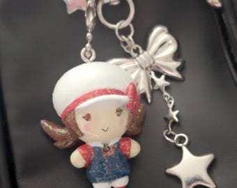 Trainer Lyra Kotone Handmade Keychain Charm, Soul Silver Heart Gold
