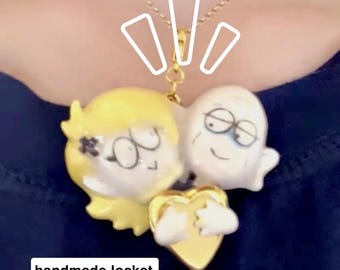 Custom OC Comfort Character Locket Charm, Yumeship YCH, Couple Handmade Trinket