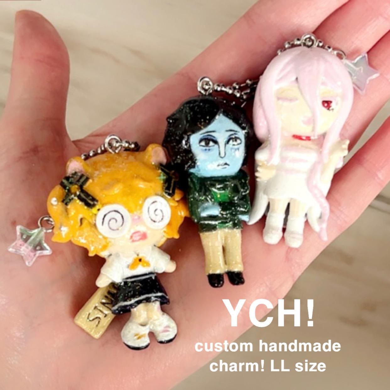 Custom OC YCH Commission Keychain Charm, Handmade (LL Size) - Etsy